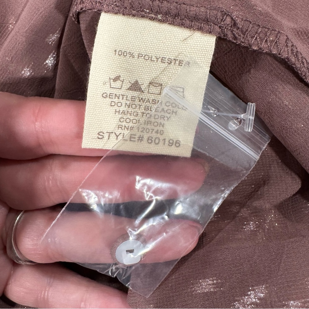 Mystree Brown and Gold Smocked Blouse - Picture 8 of 11